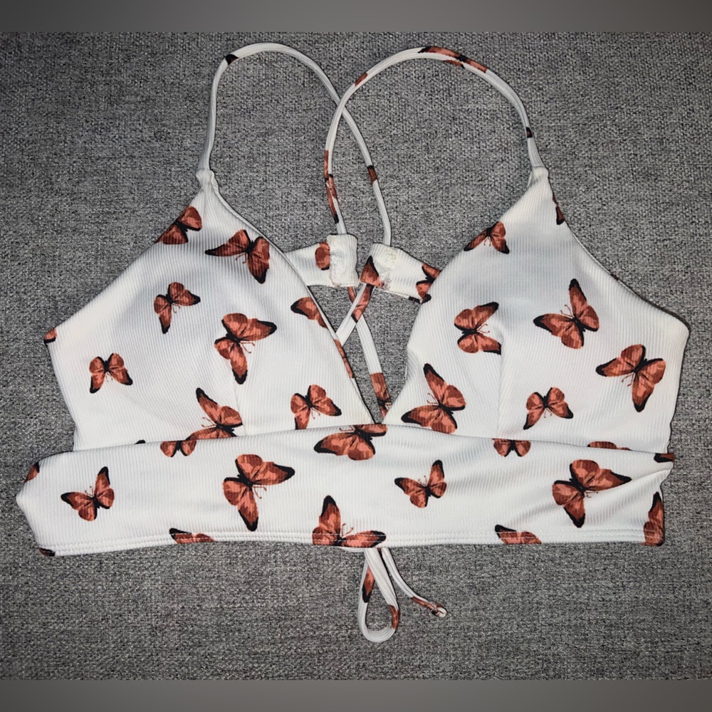 shein butterfly bikini top
